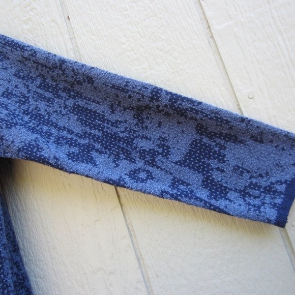 J Jill Pure Jill Cardigan Women's S  Long Blue Knit Patchwork Snap Front Pockets - Picture 4 of 16